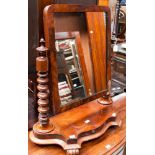 A Victorian mahogany toilet mirror