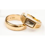 Two 9ct  gold gents rings,