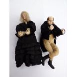 Two Edwardian Dickensian hand crafted figures,