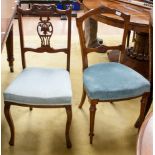 A pair of mid Victorian walnut parlour chairs,