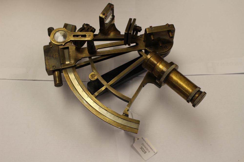 A 19th/20th Century brass sextant, Henry Barrow and Co,