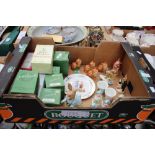 A box of boxed Beswick figures, Royal Doulton Bunnykins, etc