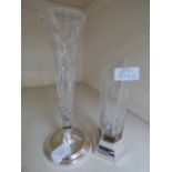 Two silver marked glass vases (2)