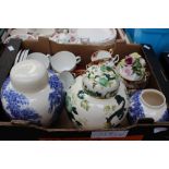 A collection of Royal Albert, Aynsley, Wedgwood black basalt, Masons, etc china ware, including