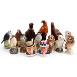 A collection of Beswick and Doulton bird whiskey decanters,