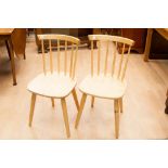 A pair of contemporary sycamore and laminated kitchen chairs (2)