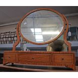 A George III satinwood toilet mirror,