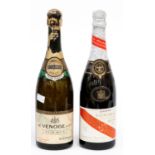 Two bottles of champagne circa 1940s G H Mumm Cordon Rouge, tres sec and De Venoge and Cie, brut