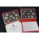 Nine Great Britain red leather de-luxe proof sets, dates include: 1985, 86, 87, 88, 89 x 2, 90, 91,