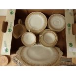 A paragon part tea set, comprising cups, saucers, side plates, cake plate, sugar bowl, milk jug