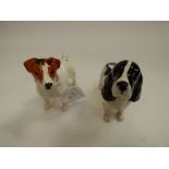 A Beswick late 1960s/early 1970s Jack Russell and black and white Springer Spaniel (2)