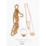 A 9ct gold rope twist necklace,