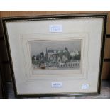 Nottinghamshire interest - an original 18th Century engraving of Newstead Abbey, T. Allom and D.