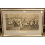 An early 20th Century monochrome print ''Scotland Forever, the charge at Waterloo'',