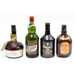 Dunhill Old Master whiskey, number C99847, Black Bottle scotch whiskey, Grand Old Parr 12 year old