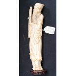 A carved ivory figure of an Immortal, probably Chinese, 19th century