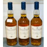 Talisker 10 year old Whisky x 3 (3)