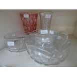 A small collection of various cut glass comprising on Edinburgh International cut glass cylindrical