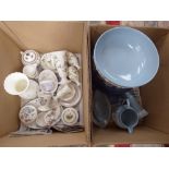 Two boxes of modern ceramics, Wedgwood etc