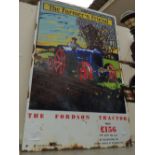 An enamelled advertising sign 'The Farmers Friend, The Fordson Tractor'