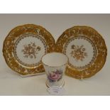 Lynton china small vase and a pair of 'Grand Baroque' Hammersley tea plates (3)