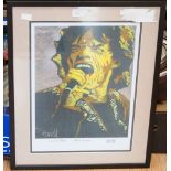 ***REOFFER MAY £10/20*** A limited edition Paul Howell print of Mick Jagger, no.