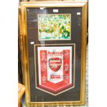 Arsenal winners penant from the 2001-2002 season, signed by full team