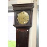 A George III oak 30 hour longcase clock, the brass dial inscribed indistinctly and reading Walton,