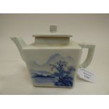 An oriental square shaped teapot,