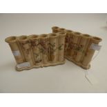 **REOFFER IN MAY £20 - £30** A pair of Oriental six sectioned candle holders,