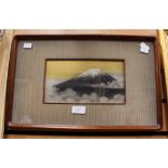 A framed and glazed picture, Mount Fuji, dated to verso 1964