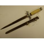 German army dagger, spiral white handle (copy)