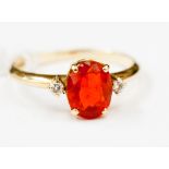 **RE-OFFER MAY 100/150**A fire opal and diamond ring