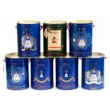 A collection of Bells Whisky in tins including Eugenie and Beatrice etc (7)