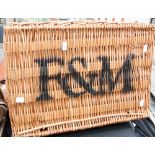 A Fortnum & Masons wicker hamper buffet