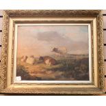 IN THE MANNER OF THOMAS SYDNEY COOPER (XIX), pastoral scene with cattle watering, oils on canvas,