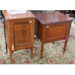 Two Edwardian mahogany bedside cabinets, (2)