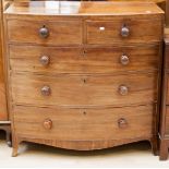 A George III mahogany bow fronted chest of drawers