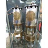 A pair of Miners protector lamps Eccles type 6