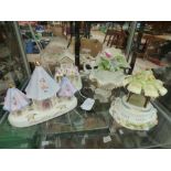 **REOFFER IN MAY £100 - £180** Three boxed Coalport cottages and a boxed floral collection ornament