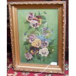 A painting of pansies, 1903 Gladys Knowles later fearn. Derby artist gilt frame