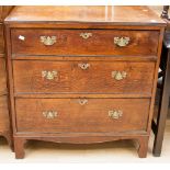 A George III oak chest of drawers circa 1780,