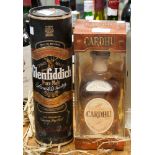 Two bottles of whisky including Glenfiddich, Cardhu 12 year old (2)