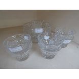 A collection of Webb Corbett cut glass, comprising of a fruit bowl, jug and a set of six sundae