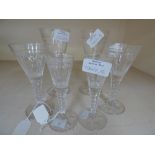 Stuart Crystal, three pairs of graduated trumpet shaped drinking glasses (6)