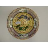 **REOFFER IN MAY £10 - £15** A 19th Century Chinese plate with imperial yellow ground with