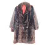 A calf skin fur coat 1960s and some wear down front and a Cony fur 1960s coat and a Marmot fur coat,