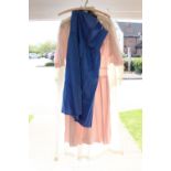 Cobolt blue silk underskirt (zip replacement)  (only one strap) M.S pink 1980s pale pink dress,