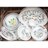 Two boxes of Portmeirion 'The Botanic Garden', comprising dinner plates, dessert plates,