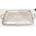 **RE-OFFER-MAY 30/40**A Victorian EP on copper large twin handled tray